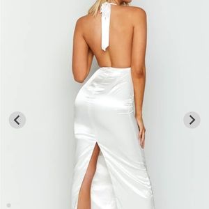 Beginning Boutique Seattle White Halter Formal Dress - Bridal Fit!